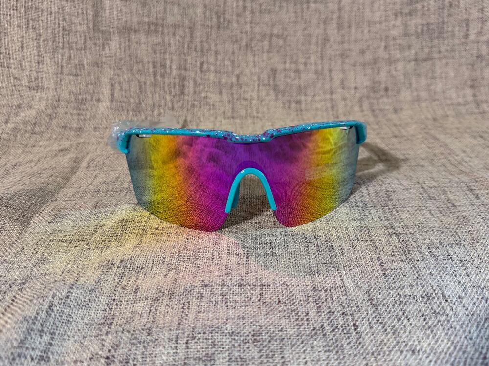 Pugs RR5 Rad Ripper SG Blue Pink Shield Sunglasses Rainbow Mirror Lens NWT
